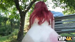 Sexy Redhead Miss Olivia Fucks In Public Lingerie Show For Boyfriend's Cuckold Thrill