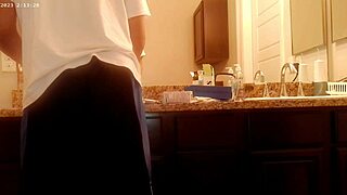 Generally Tiding Up The Bathroom Housechore Work With Asian Amateur Touch