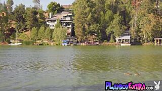 Classy blonde Russian milf Anna Lisa strips and poses on the boat