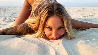 Monika Fox Feels Free Posing Naked On Beach, Showing Pussy And Ass