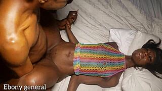 Skinny black girl begs not to go too deep