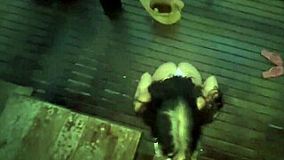 beautiful nerdy latina fucks hard on outdoor balcony