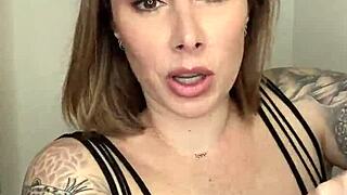 Paige in Fishnets Takes Big Black Cock Dildo