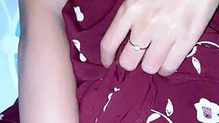 lonely asian amateur with big natural tits masturbates