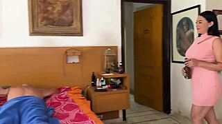 my step daddy's busty masseuse pleases me with a delicious russian handjob