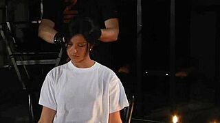 Is the adorable brunette spanked and fucked in subspace?