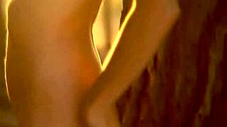 is this german busty blonde teen corinna posing nude at sunset, showing her big tits outdoors?