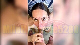 Amateur Cumslut Deepthroats And Gags On Big Pierced Cock W Incredible Eye Contact Milehicouple5280