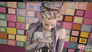 anal queen anuskatzz in corset plays with metal toy and gets her ass fucked by big dick and squirts