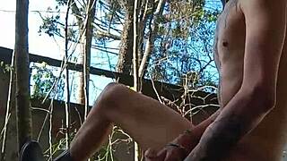 cumming in public backyard full!