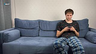 Amateur Arousing With Suck And Handjob Session