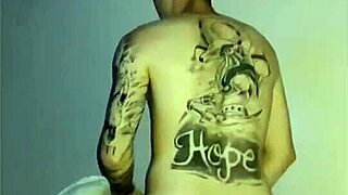 Lights, camera, action in public outdoor setting with riding and tattoos