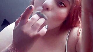 ginger paris sexy masturbation with chocolates in lingerie