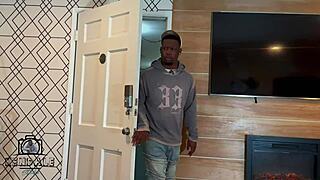 Curvy ebony gets interracial doggystyle fucking