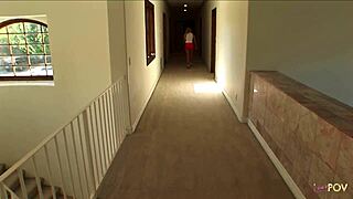 Efter at have opdaget hun kneppede kæresten, trækker hun brunetten ind på soveværelset til lesbisk saksning