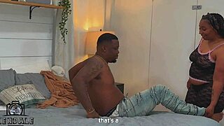 Curvy ebony gets interracial doggystyle fucking