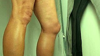 Public masturbation in dressing room booth