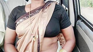 Indian call girl engages in car sex with telugu dirty talks