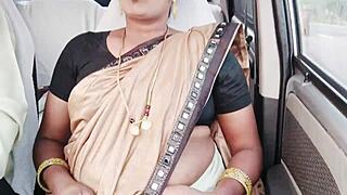 Indian call girl engages in car sex with telugu dirty talks