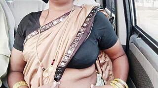 Indian call girl engages in car sex with telugu dirty talks