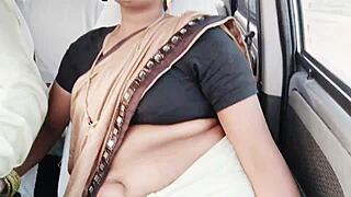 Indian call girl engages in car sex with telugu dirty talks