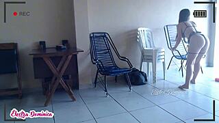 This Sexy Waitress Serves in the Bar