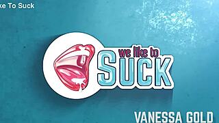 amateur blonde sucks cock teasingly