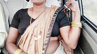 Indian call girl engages in car sex with telugu dirty talks