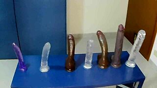 Can tiny babe handle these monster dildos? Lola Spice orgasms!