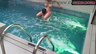 i took her to the motel to relax but she fought until pool fuck calmed her