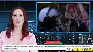 Hot milfs freeused during news broadcast