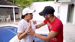 My boss helps me out of the pool and convinces me to fuck him laluceroficial