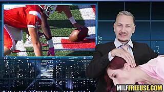 Hot milfs freeused during news broadcast