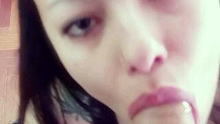 delicious homemade blowjob she has a great deep throat