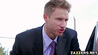 Brunette Jojo Kiss Dips Pussy Onto Officer's Monster Cock