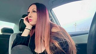 Italian Long Hair Big Tits Milf Artemisia Love Smokes Cigarette In The Car And Shows Her Nipple