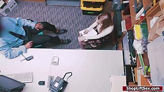 Shoplifter caught sucking on the floor in reality POV