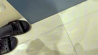 horny shower with big cock bodybuilder in bathroom