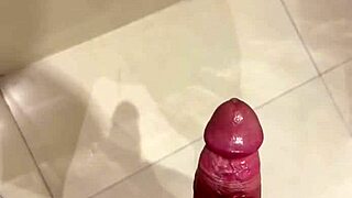 horny shower with big cock bodybuilder in bathroom