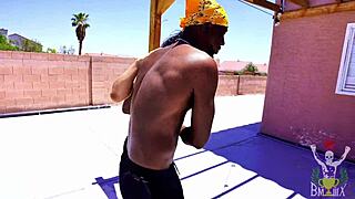 Kellie Shin bends over barefoot for big black cock in doggystyle