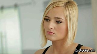 blonde big black cocked after workout