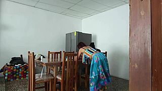 Sinful maid spreads her pretty pussy open