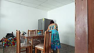 Sinful maid spreads her pretty pussy open