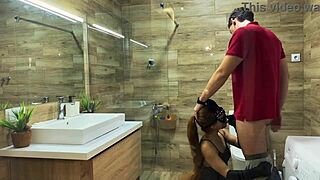 Hot myredfoxgirl cheats on husband in bathroom at party