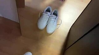 good morning barfoot feet fetish of girl smelly socks