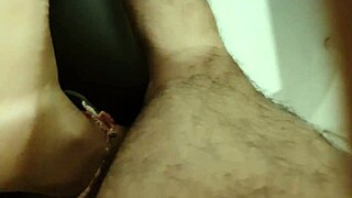 new victim moans deliciously on the bed with wet pussy.