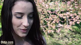 Fat old man licks young pussy and fucks teen hard