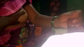 aunty gives handjob outdoors