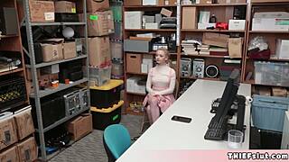 The Reverend's Cute Assistant Caught Shoplifting And Now Her Tiny Tight Pussy Gets A Punish Fuck