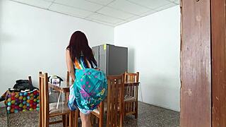 Sinful maid spreads her pretty pussy open